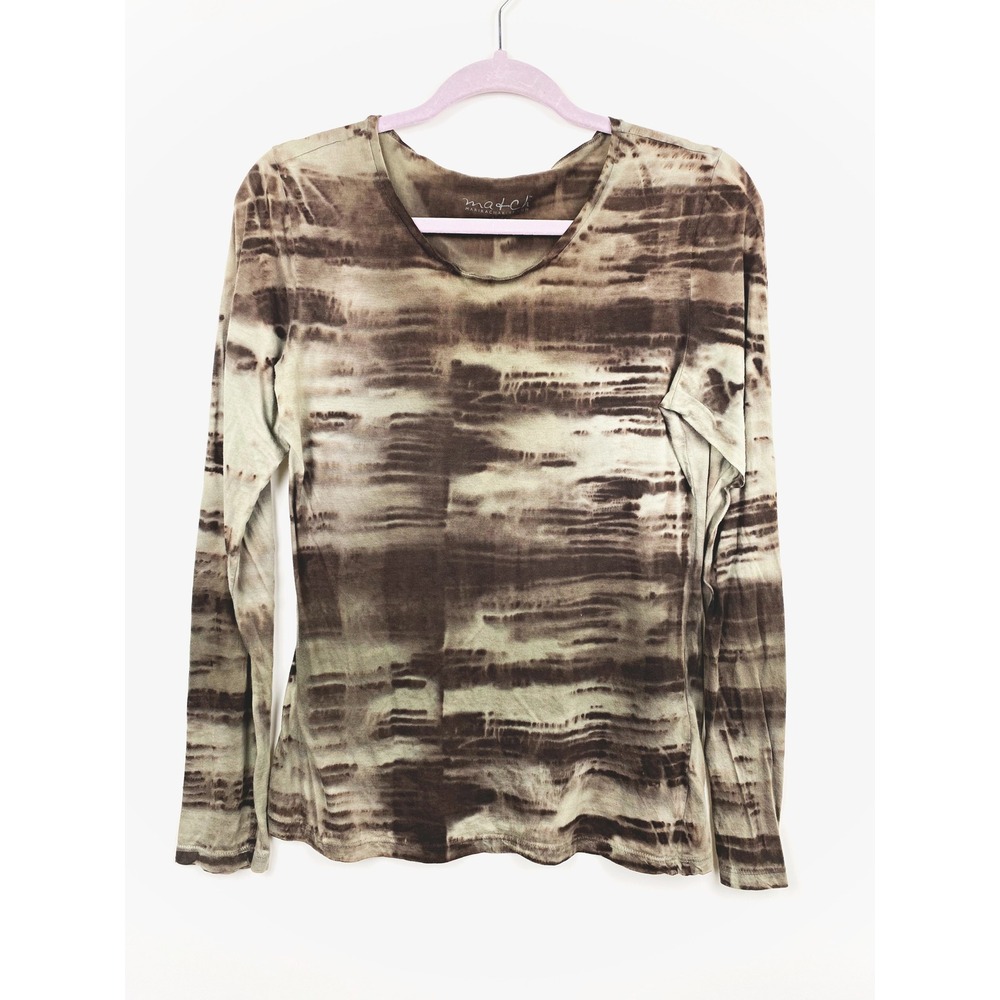 MA+CH Marika Charles Brown Tie Dye Y2K Cotton Top